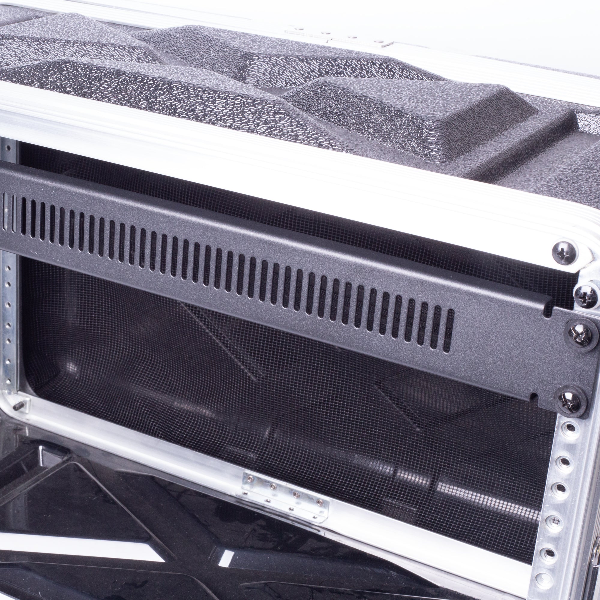 PKnight 1U 19 Inch Vented Rack Panel, Black Metal Slotted Blank Spacer for Server, Network, Audio, Lighting and AV Cabinets