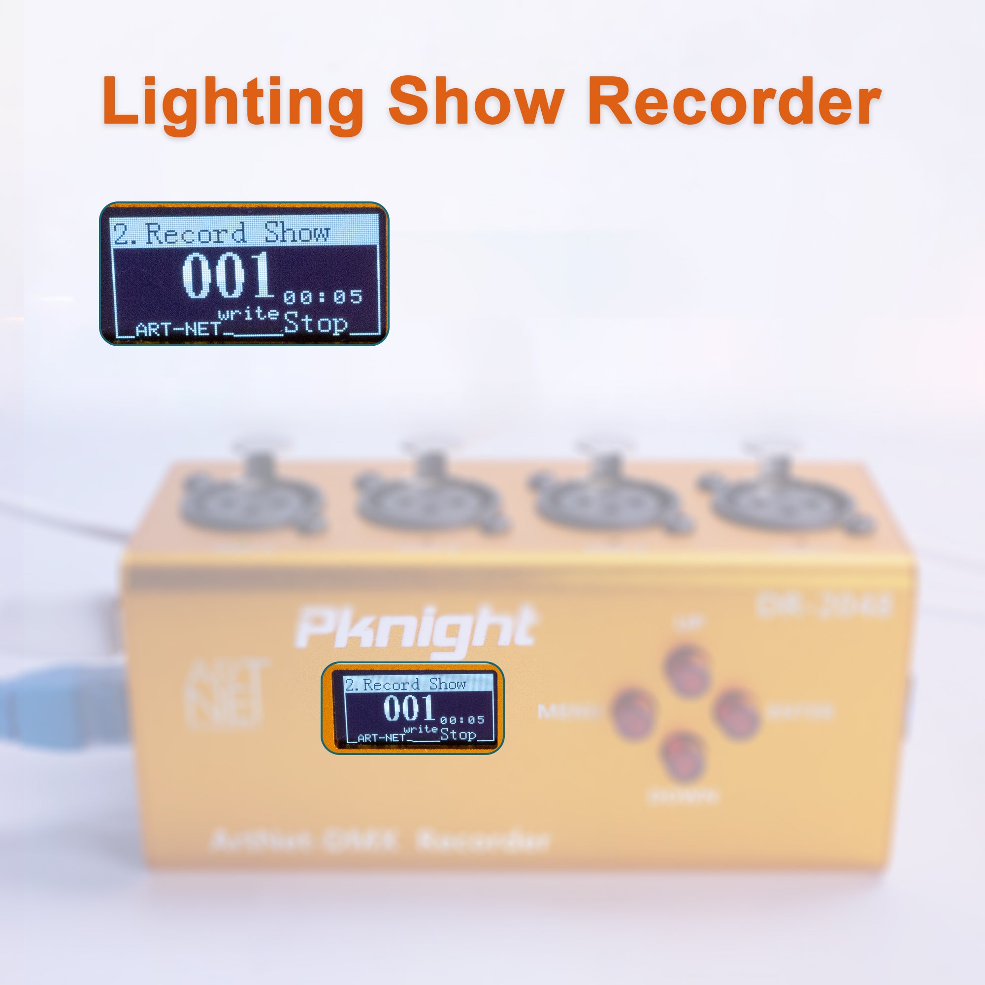 Pknight Art-Net DMX Recorder/Player, 4 Universes (2048 Ch), Standalone microSD Playback, RDM-Ready 4-Port Node