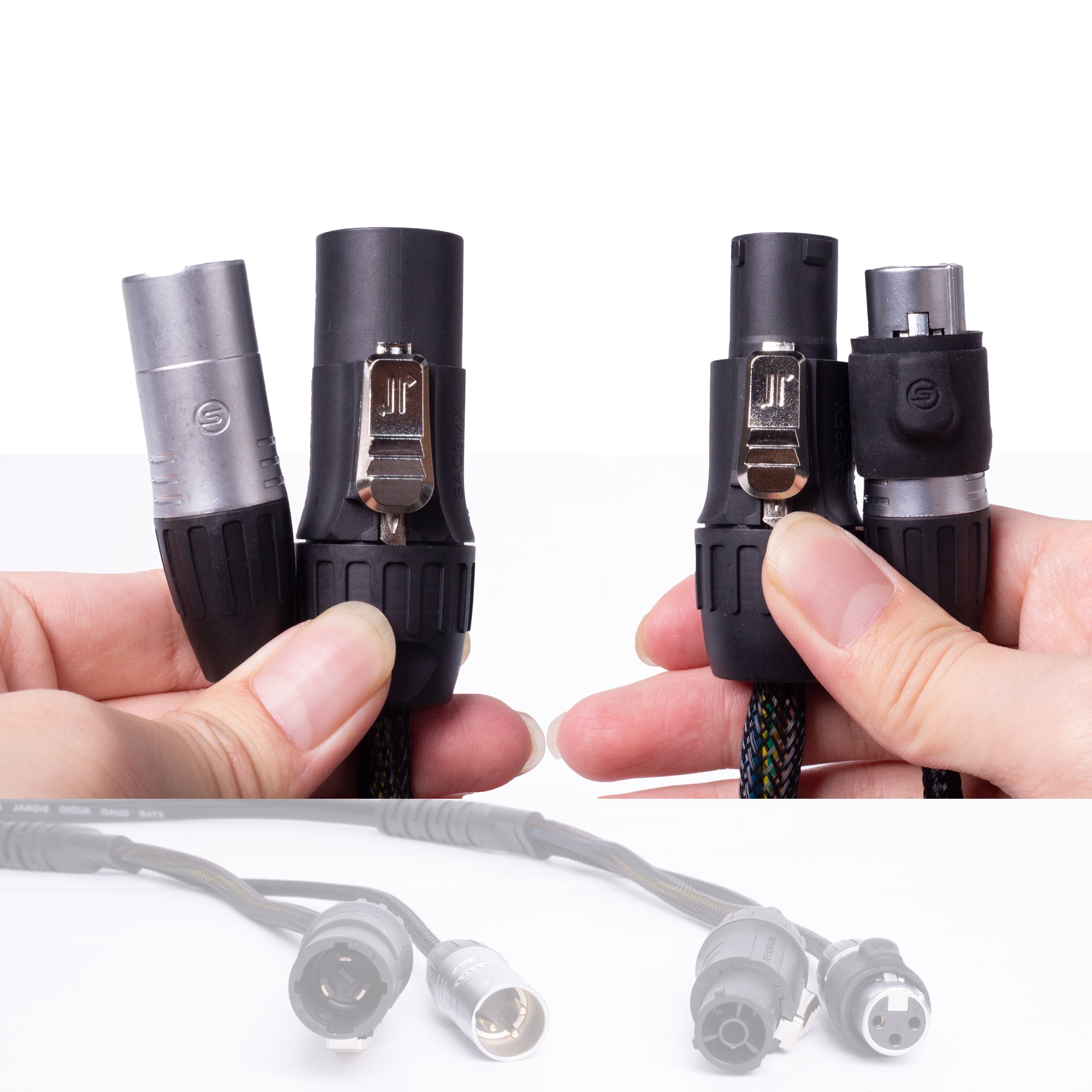 PKnight Waterproof TRUE1-Compatible Power + 3-Pin XLR Combo Cable, 208cm Hybrid Cable for Stage Lighting, Touring and Outdoor Events
