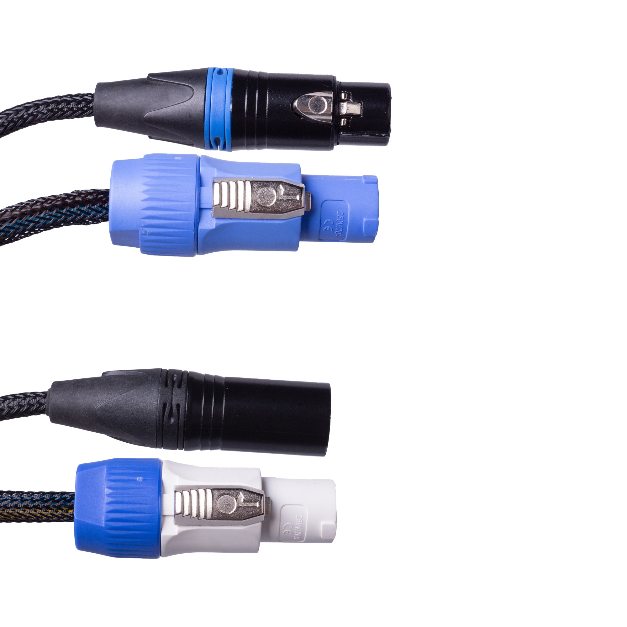 PKnight PowerCON-Compatible Power and 3-Pin XLR Combo Cable, 210cm Stage Lighting Power + DMX Signal Hybrid Cable for Traditional Fixtures, Theater, Touring and Event Setup