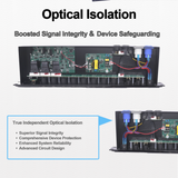 Pknight 8-Port RDM DMX Splitter with Dual Input, PowerCON Linking,Optional Isolation and Signal Amplifier Distributor for Stage Lighting RDMX-S8F