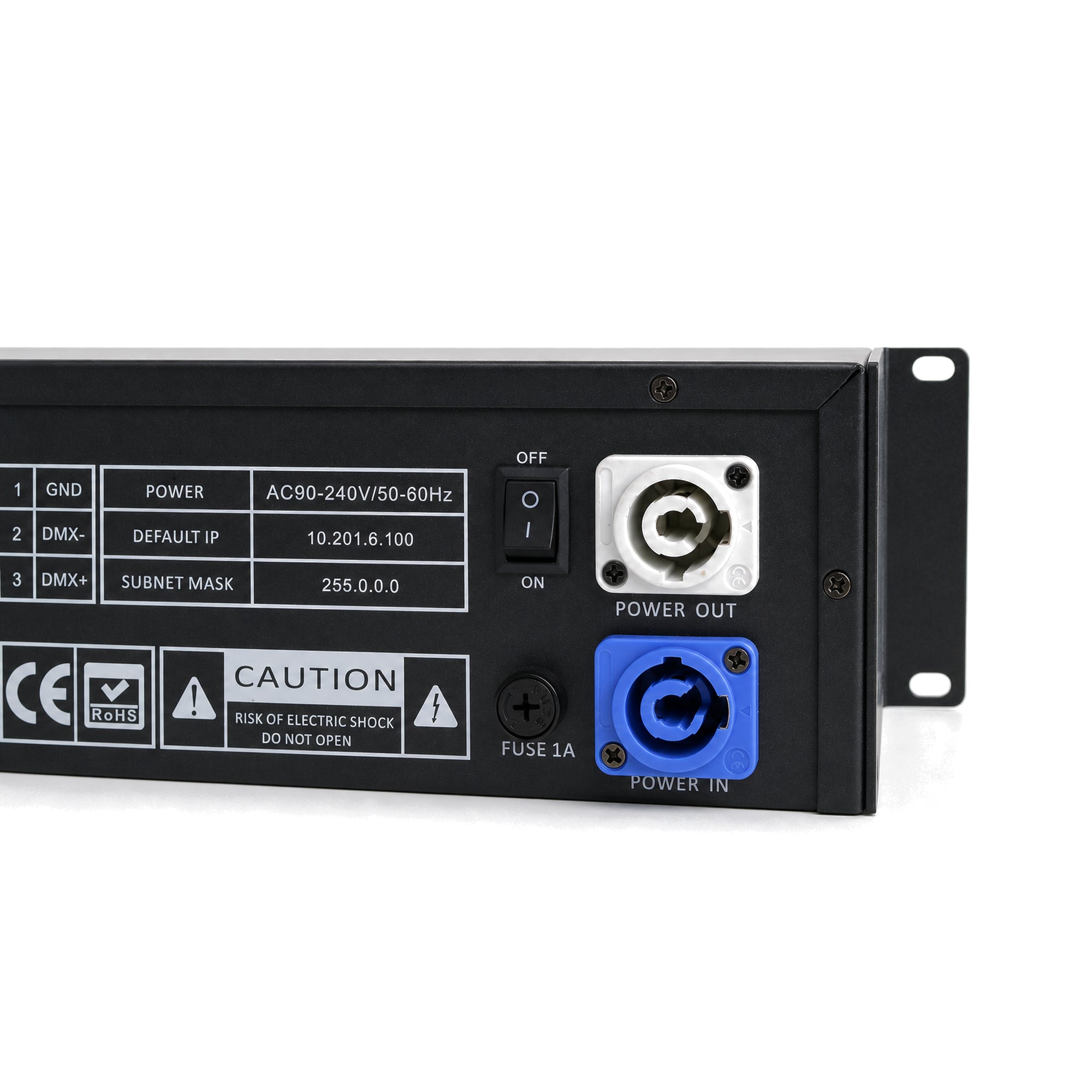 Pknight CR071R 16-Port ArtNet Node, Art-Net to DMX512 Converter, 8192CH, 3-Pin XLR, LCD, Rack Mount
