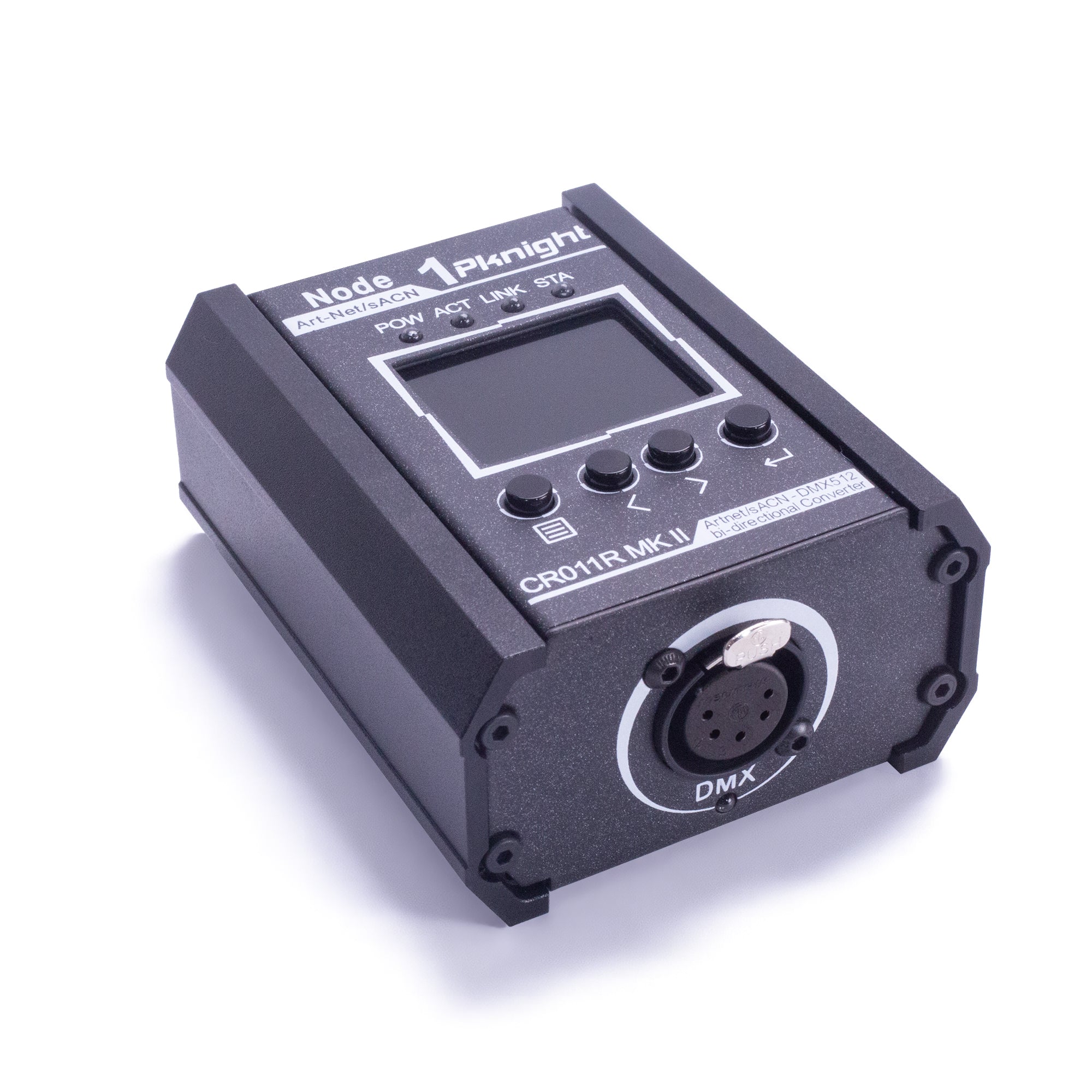 Pknight 1-Port Bi-Directional Art-Net/sACN to DMX512 Converter, a Compact Node with LED Display for Stage Lighting – CR011R MK II 3pin