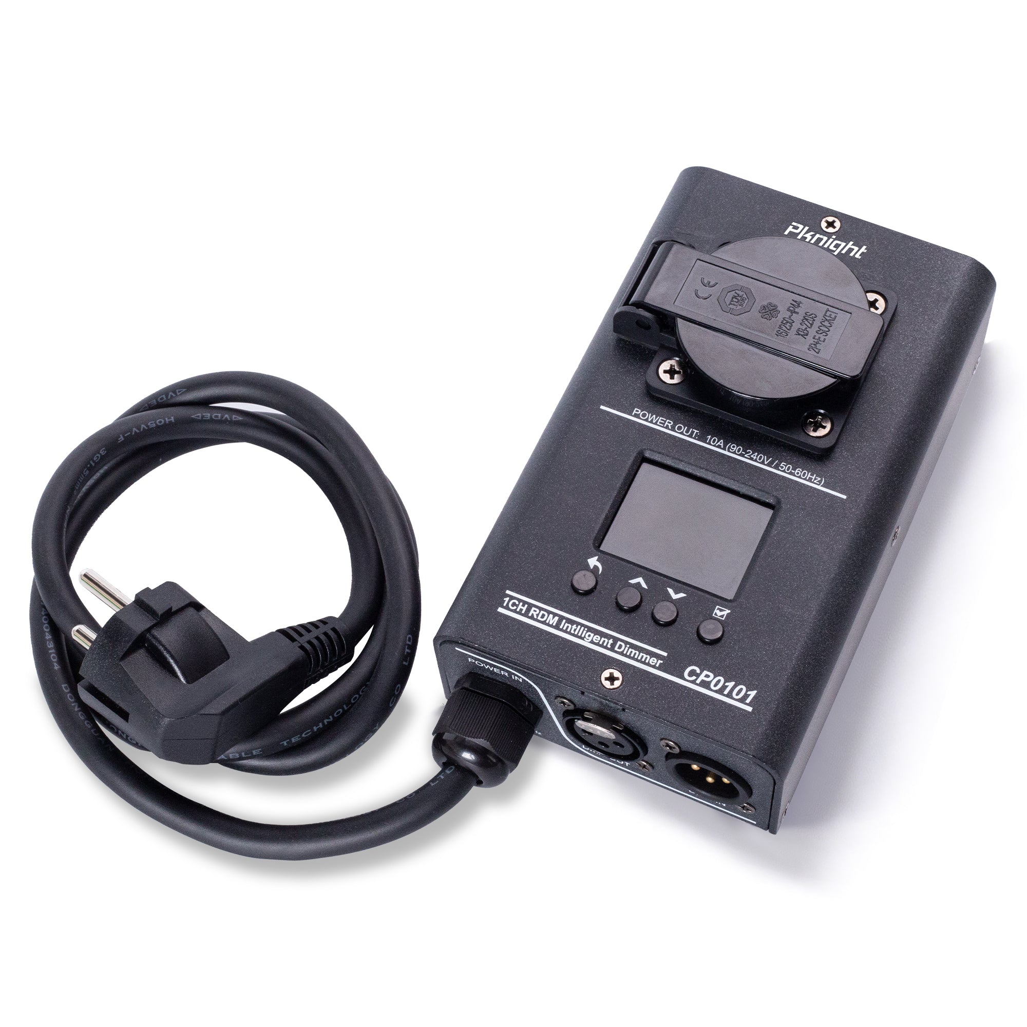 1-Channel DMX Dimmer Pack, RDM/DMX512 Lighting Controller, 10A AC 90-240V, for Dimmable AC LED Strip Lights and Halogen Bulbs, Manual, Chase and DMX Modes