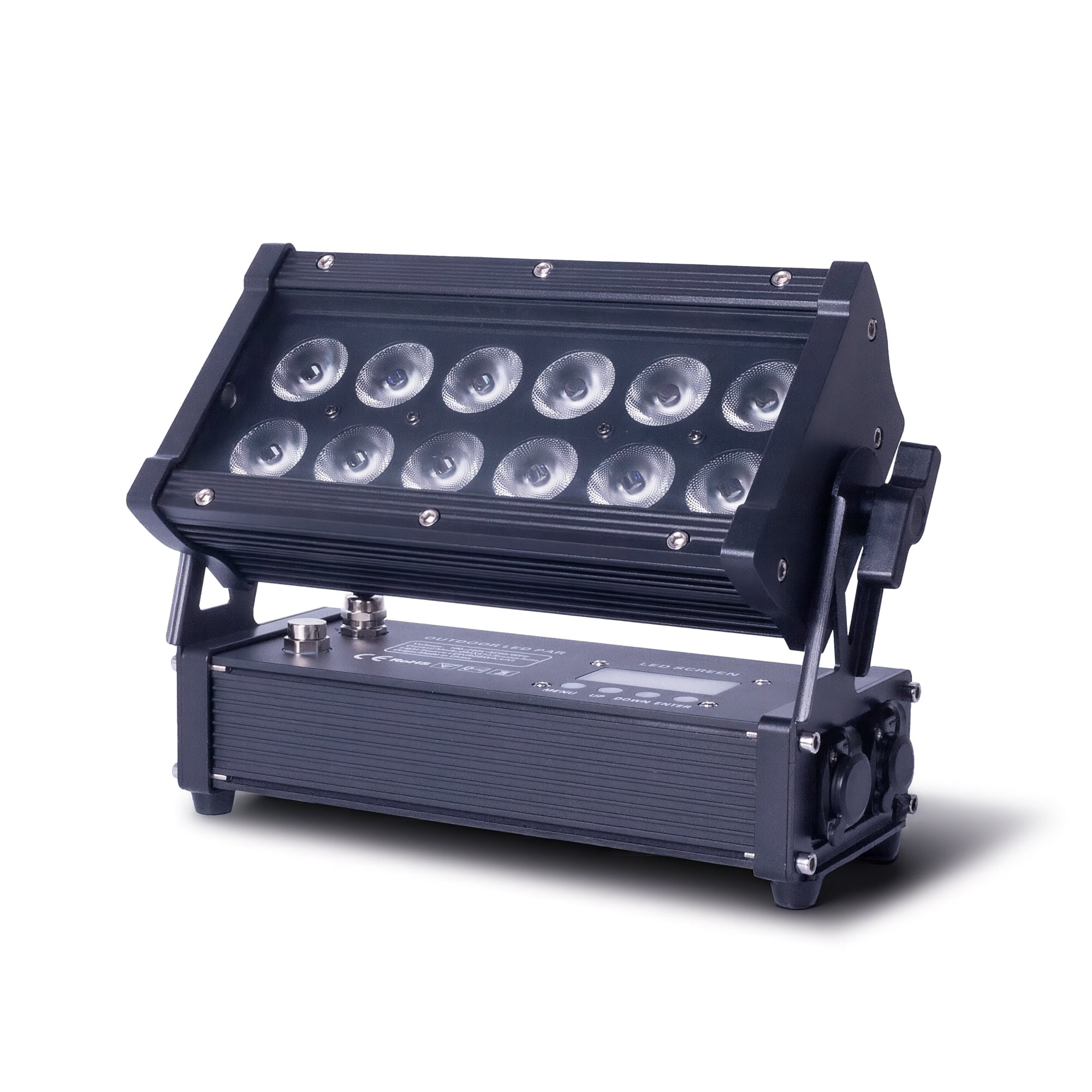 Pknight 12×18W RGBWA+UV LED Wash Light, Rechargeable Battery Powered Wireless DMX Uplighting, IP65 Waterproof Stage Lighting with APP & Sound Control for DJ Wedding Party Events