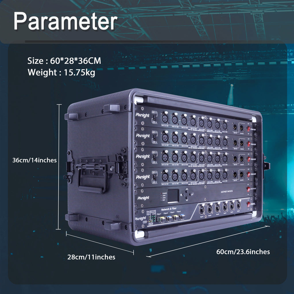 Performance Lighting Network Control Rack Pknight 19″ Rackmount Lighting and Network System,All in One Touring R