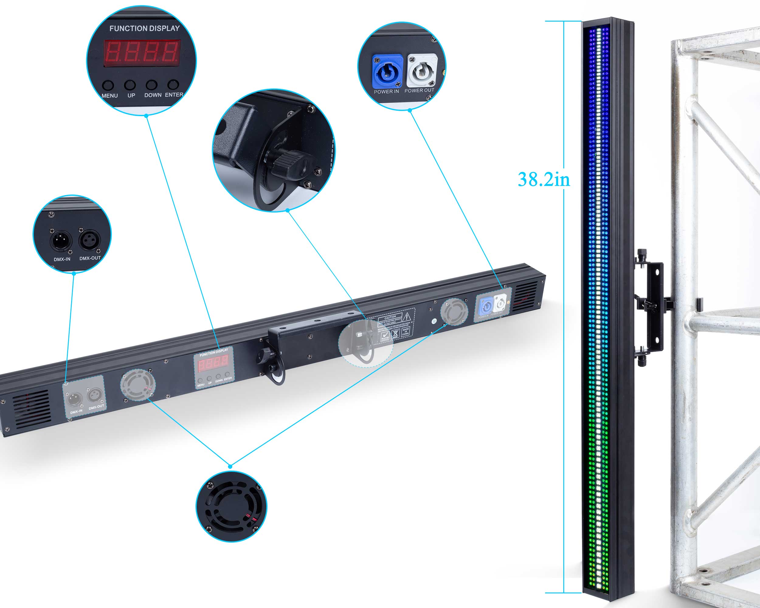 Pknight Stage Led DMX Light Bar Multifunctional Rgbw Pixel Led Wall Wash Light Strobe Wall Wash Bar For Church Gig Party Dj Stag
