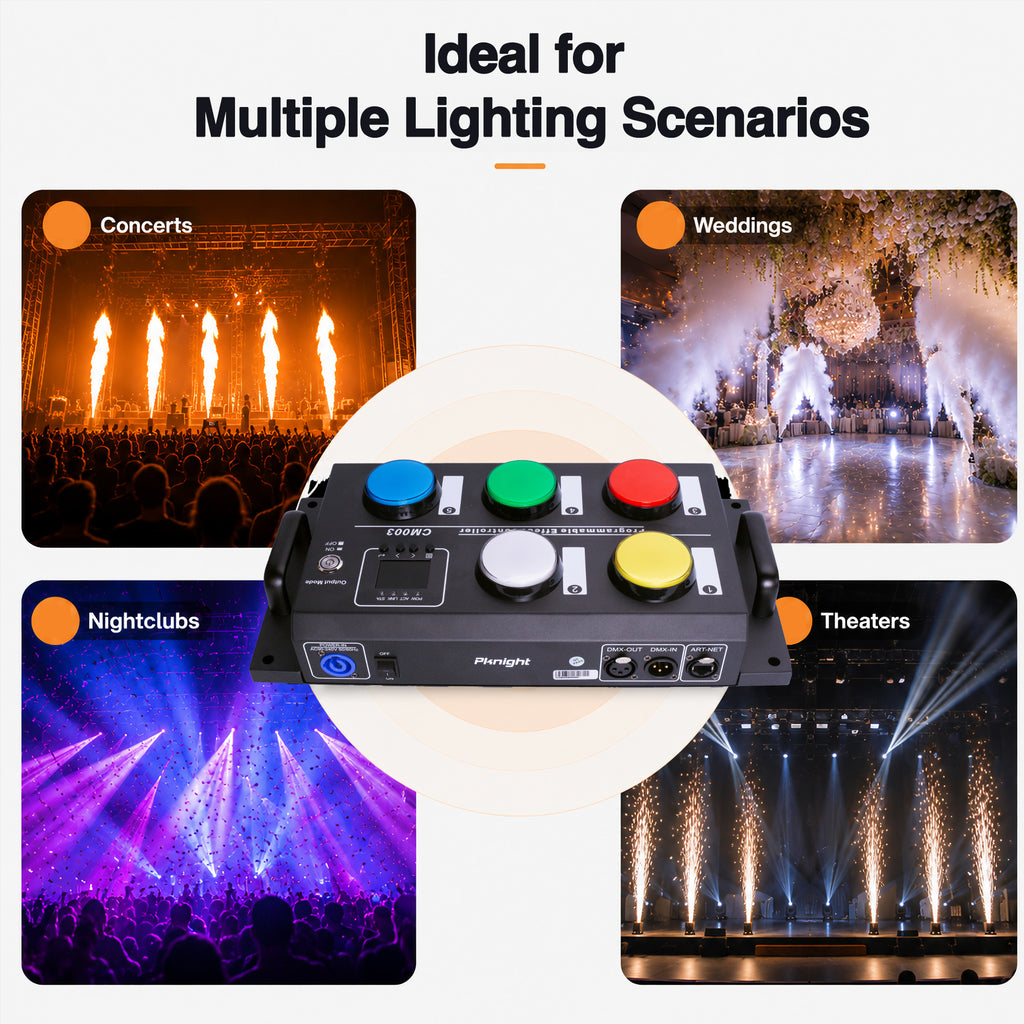 DMX Scene Recorder Button Controller, 5-Button Lighting Cue Controller