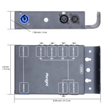 Pknight 4-Channel DMX Signal Splitter with Optical Isolation and PowerCON Linking Signal Amplifier Distributor for stage lighting
