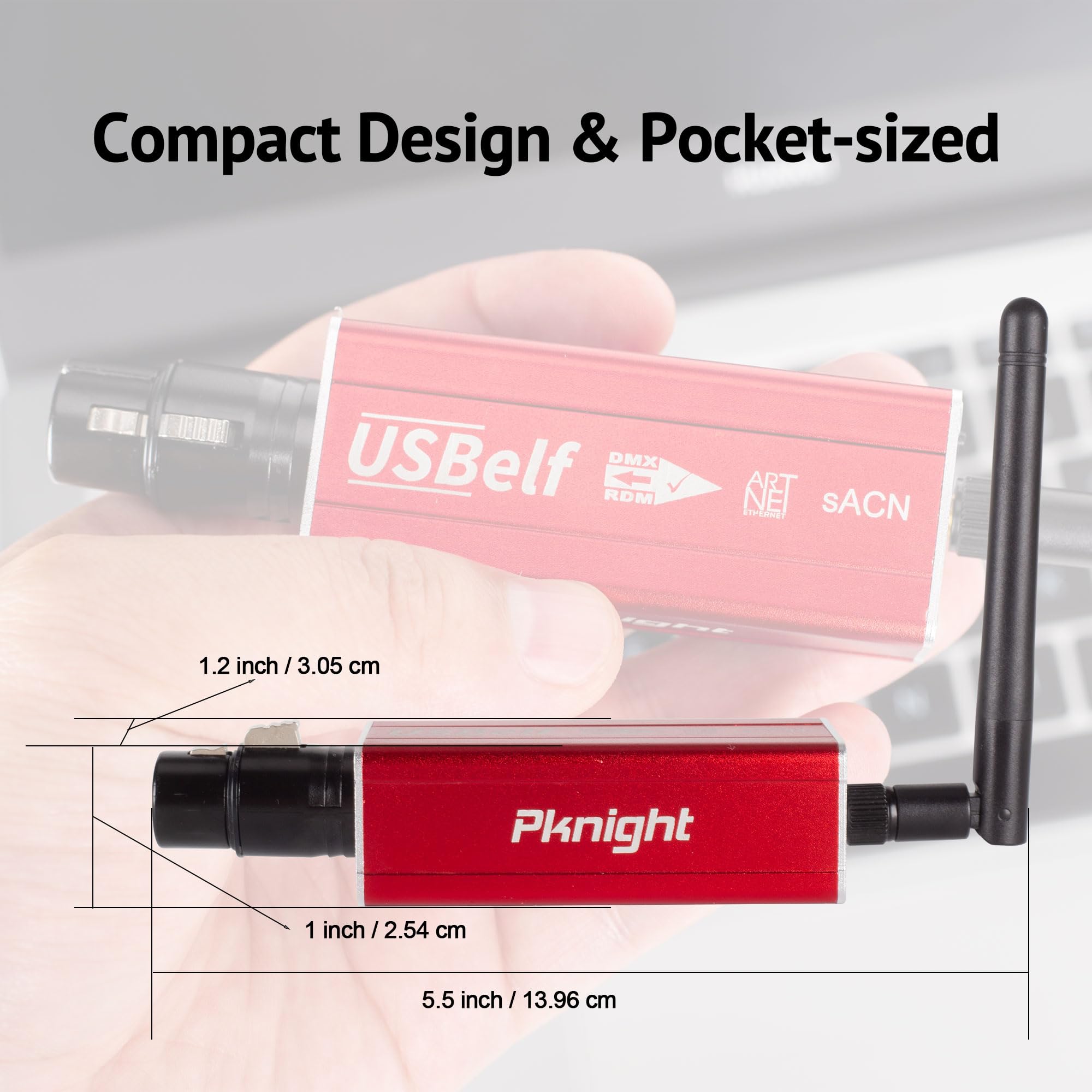 Pknight RDM ArtNet DMX 512 Lighting Controller Interface, Compact One Universe USBelf