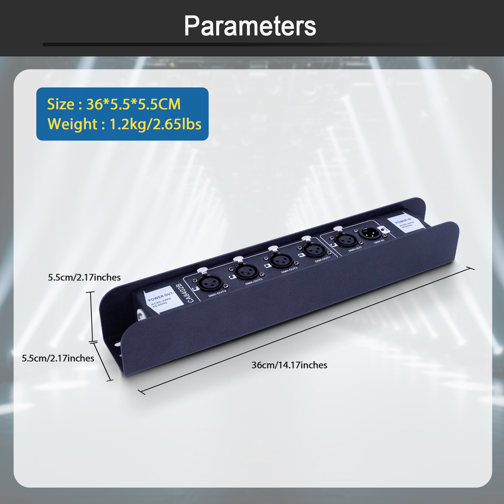 Pknight DMX512 Splitter 1 In 4 Out, Optically Isolated DMX Distributor & Signal Amplifier with PowerCON In/Out Daisy Chain, Truss-Mountable 3-Pin XLR Signal Booster for Stage Lighting Consoles