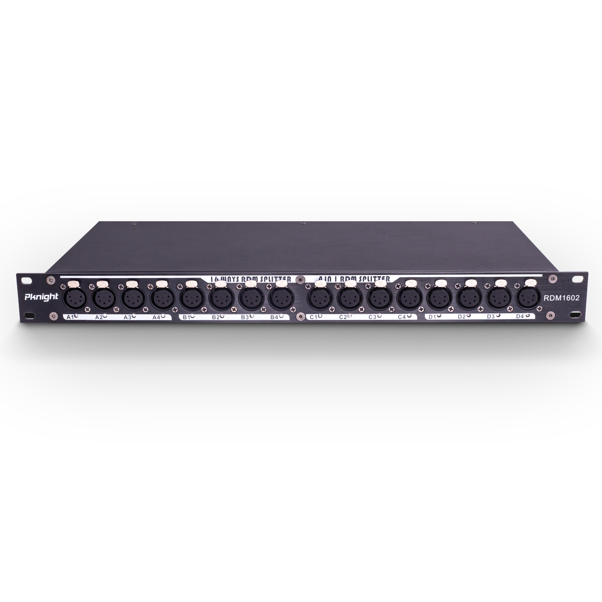 Pknight  16-Channel DMX & RDM Signal Splitter, Optically Isolated DMX Distributor with RDM Switch, Termination & LED Indicators RDM1602