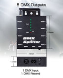 Pknight 8-Way Isolated DMX Splitter Amplifier Distributor with 2.4g wireless Transmitter