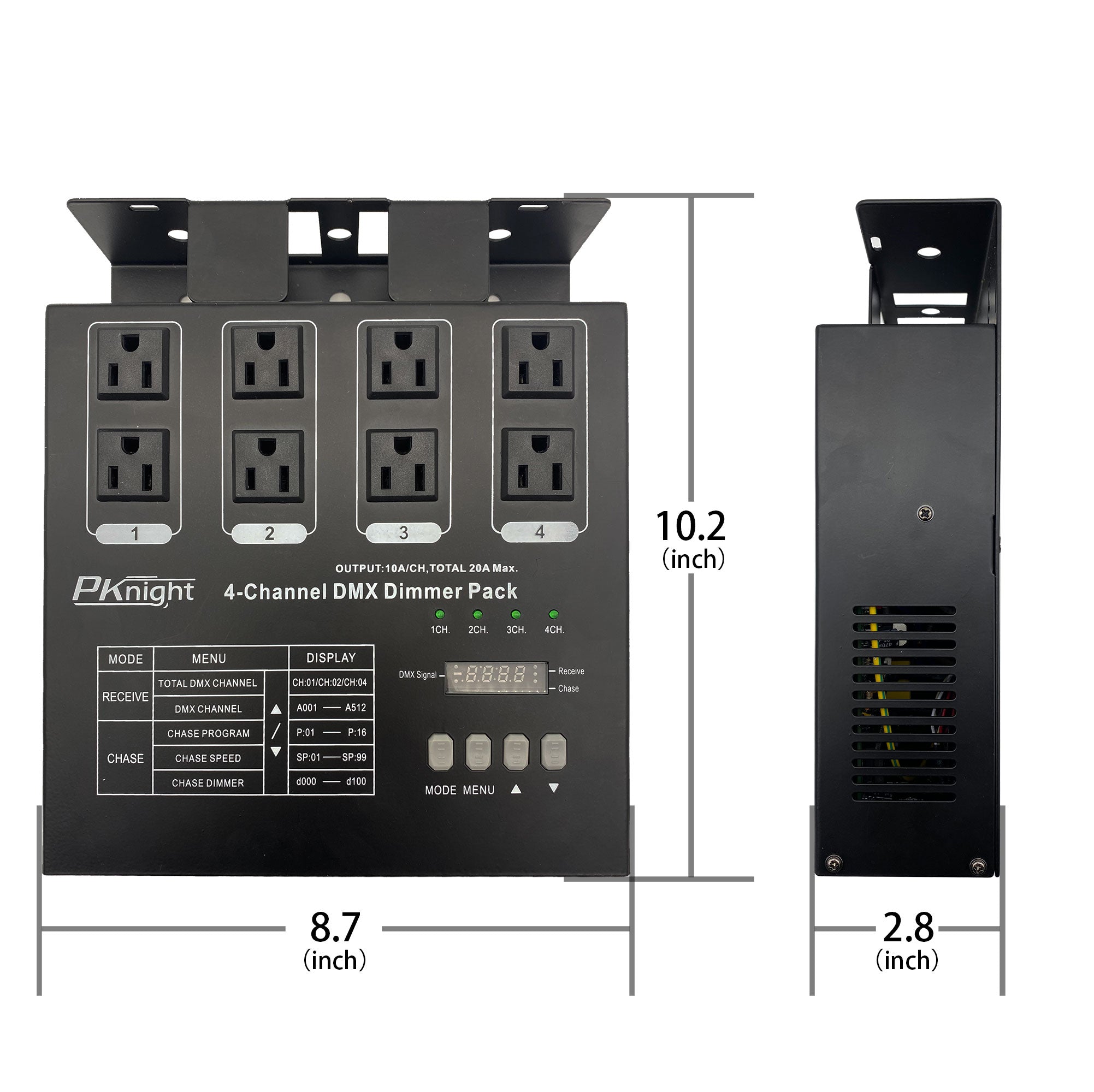 Pknight 4-Channel Programmable dmx512 Dimmer Pack | Lighting Accessories