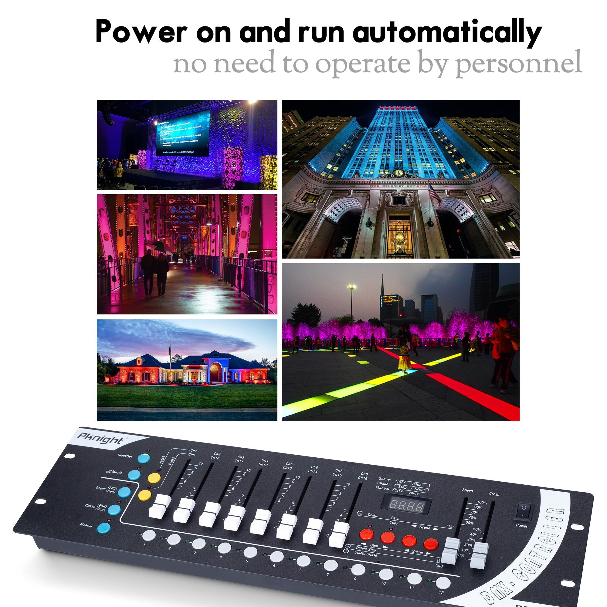  DMX Light Controller, Console DMX 512 Stage Lighting Controller  Program Directly Without Setting Scene, Easy Light Console for Stage & DJ  Lighting (192 Channel) : Musical Instruments