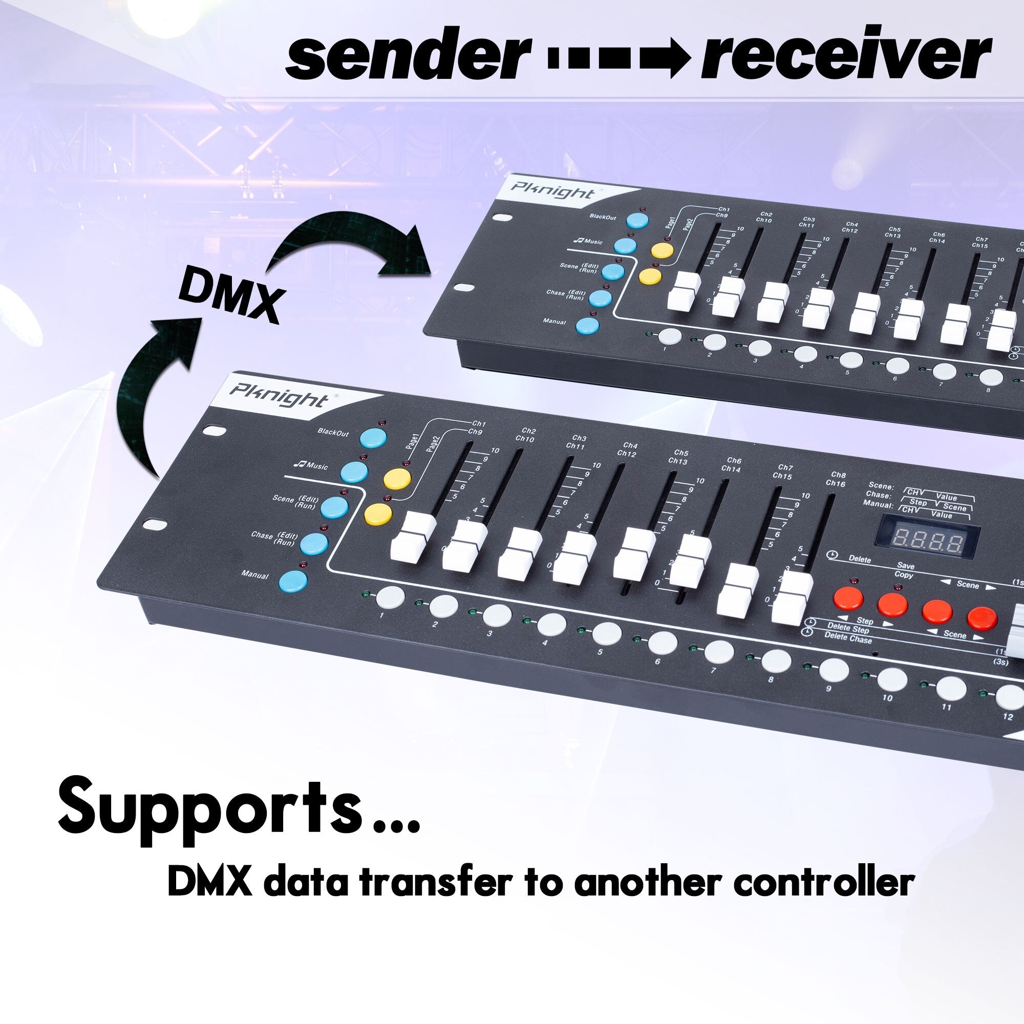 Pknight DMX Light Controller,192ch DMX Lighting Console, simple Lighting Board Controller For Stage Lights , dj Light And Ktv