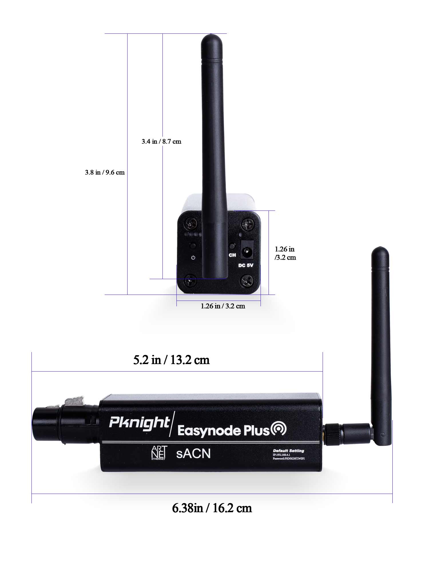 Pknight 2.4G Wireless WiFi DMX Easynode Plus Mini DMX Controller with App WIFI-DMX PRO Using ArtNet/sACN Protocol