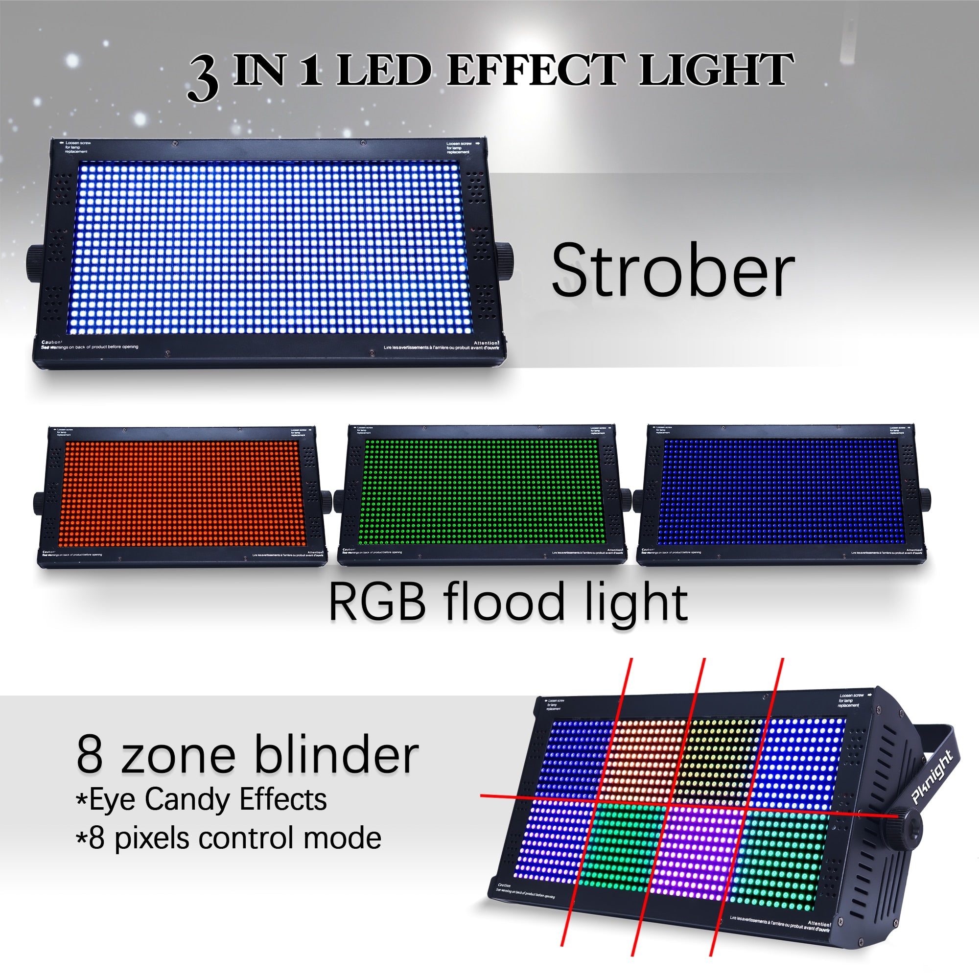 Pknight atomic Stage Multifunctional LED Strobe/Flood/Blinder Light wi