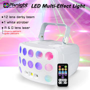 DJ LightING Stage Lights,3 in 1 Multi-Effect Light,Derby Beam&Strobe&Laser DMX Light  for Home Dance Wedding Event Party Show