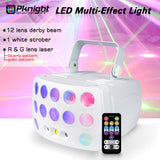 DJ LightING Stage Lights,3 in 1 Multi-Effect Light,Derby Beam&amp;Strobe&amp;Laser DMX Light  for Home Dance Wedding Event Party Show
